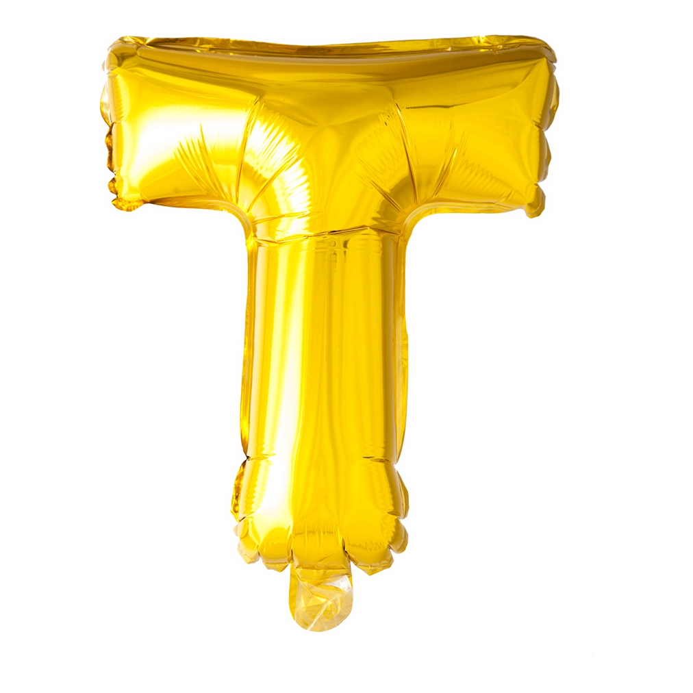 Letterballon T Goud 41 cm