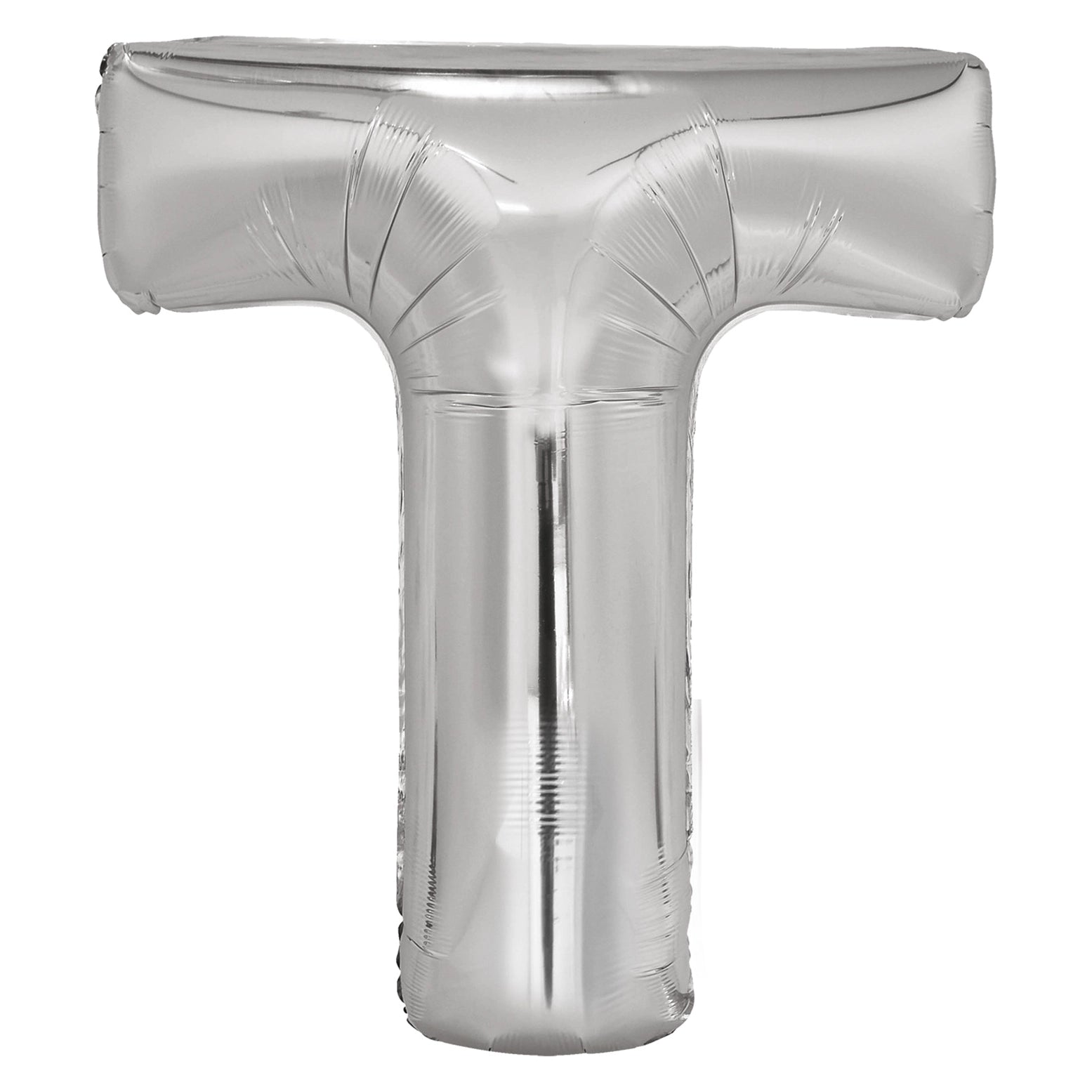 Letterballon T Zilver XL 86cm