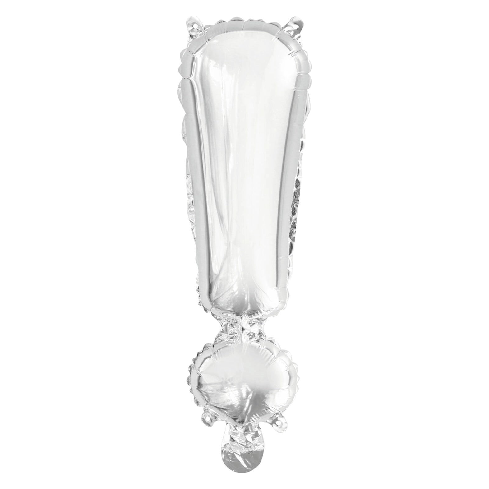 Letterballon uitroepteken Zilver XL 86cm