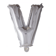 Letterballon V Zilver 41cm