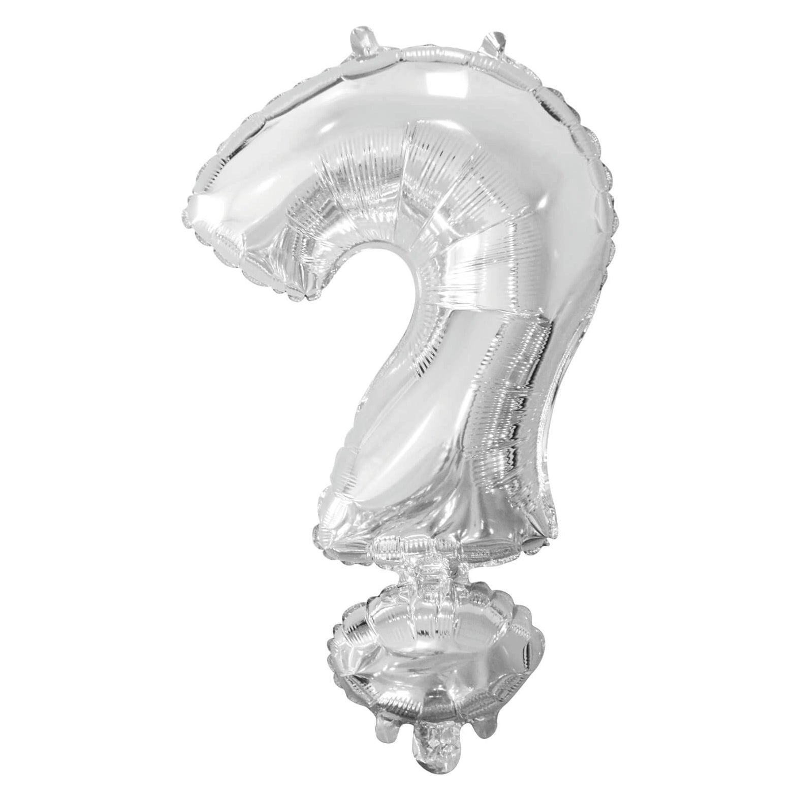 Letterballon vraagteken Zilver XL 86cm