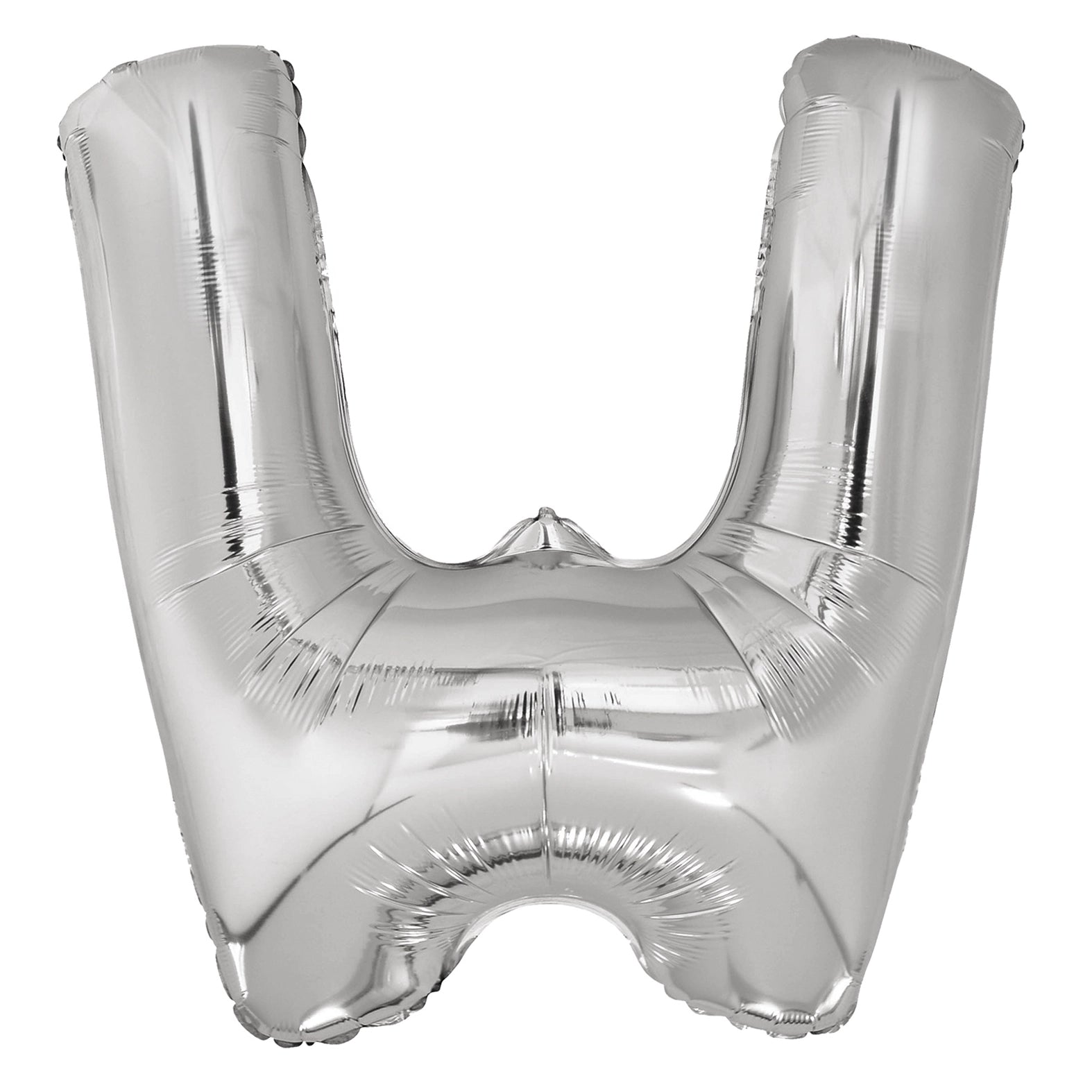 Letterballon W Zilver XL 86cm