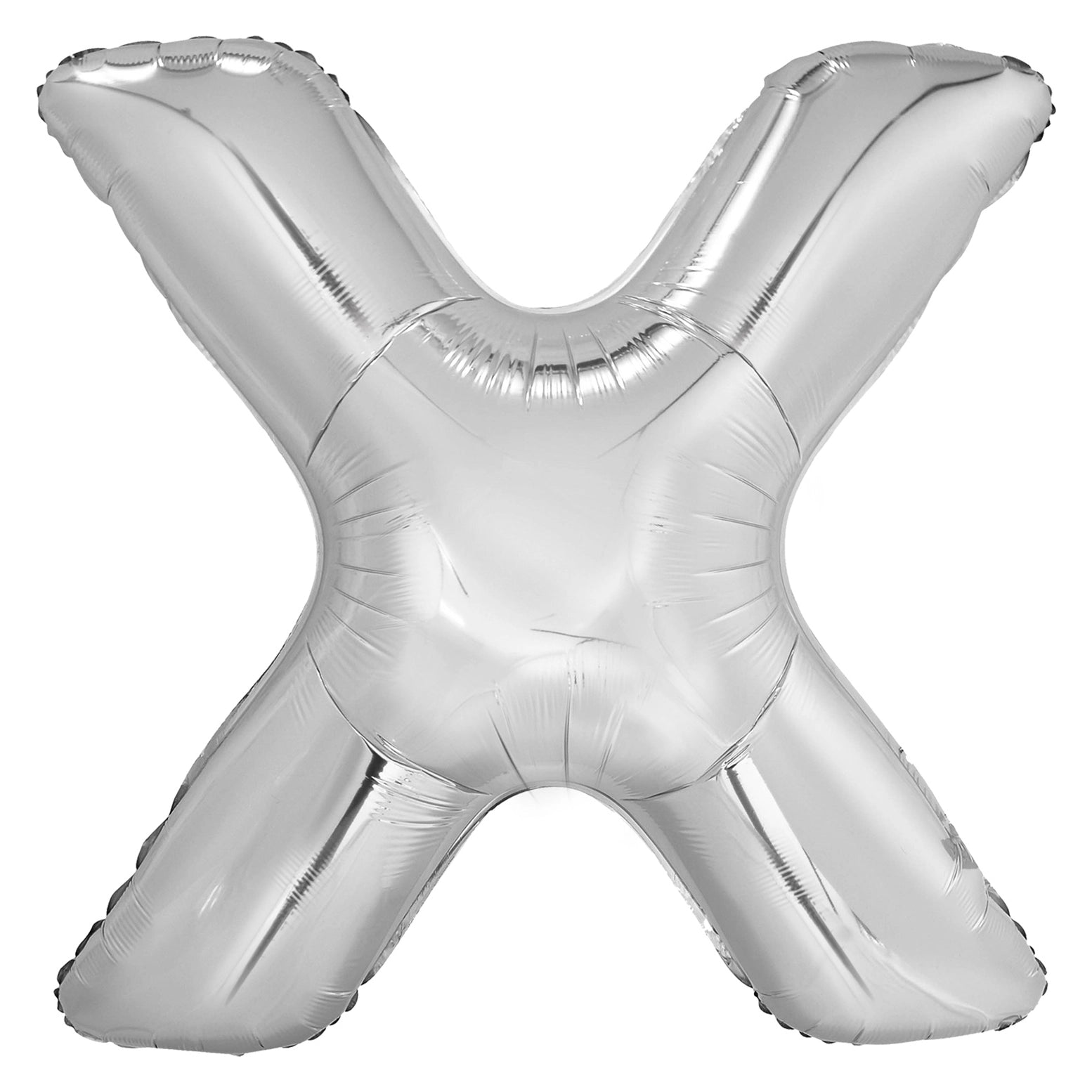 Letterballon X Zilver XL 86cm