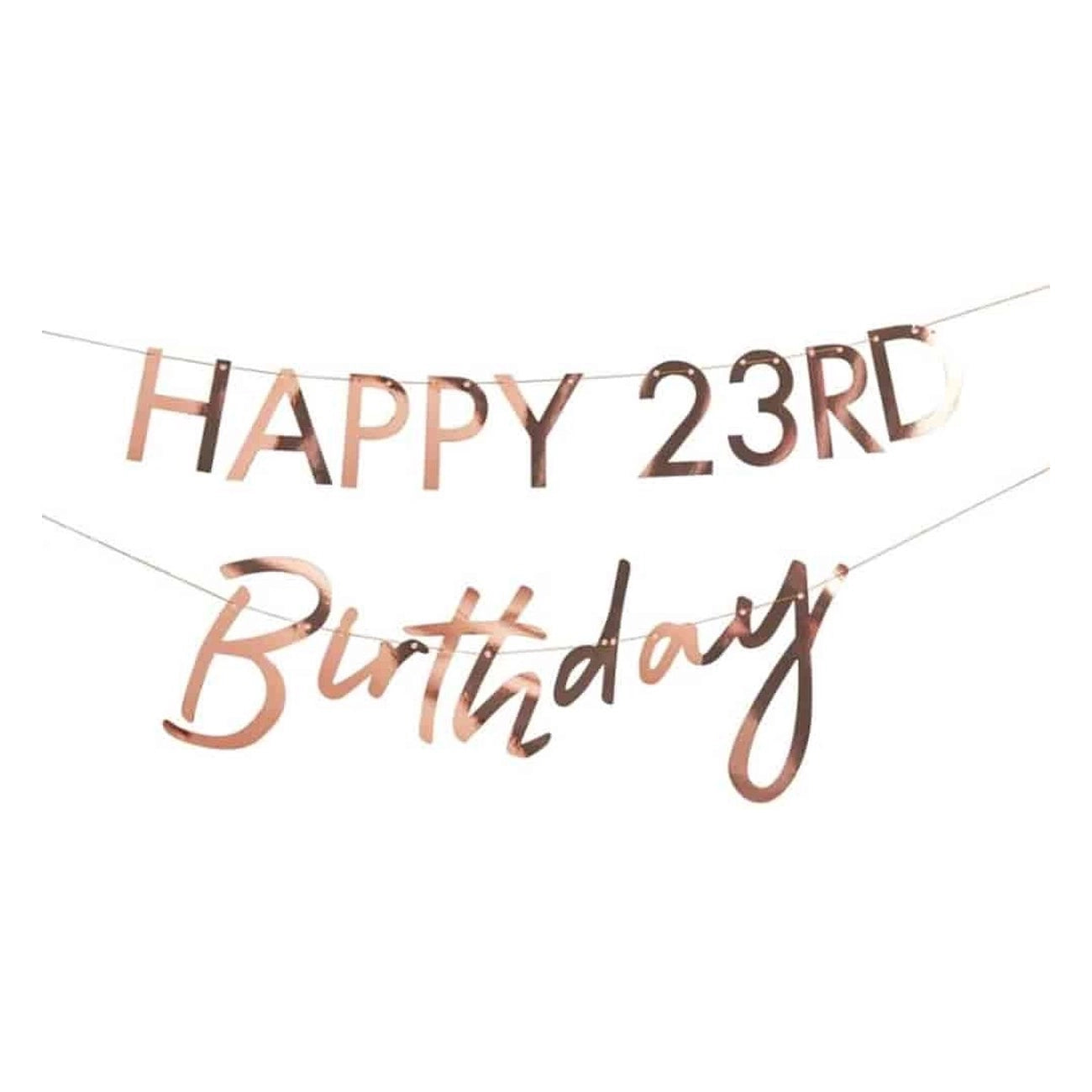 Letterslinger Happy Birthday Rosé Goud - Aanpasbaar