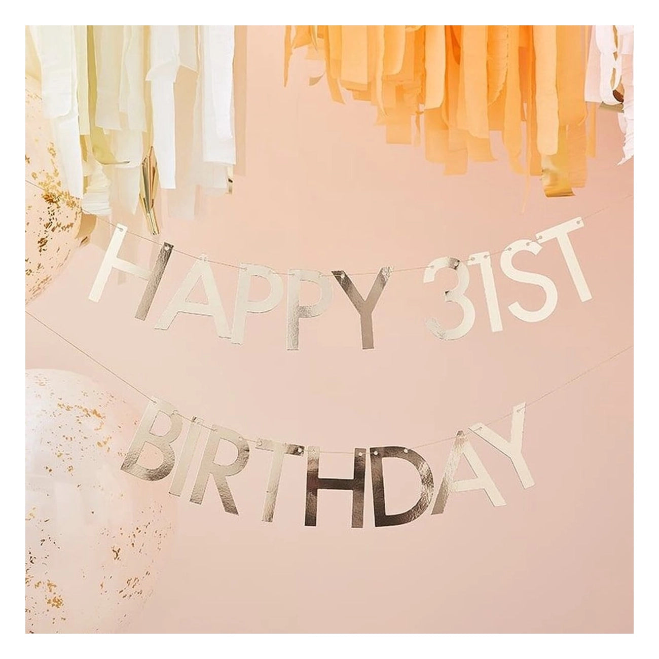 Letterslinger Happy Birthday Rosé Goud - Aanpasbaar