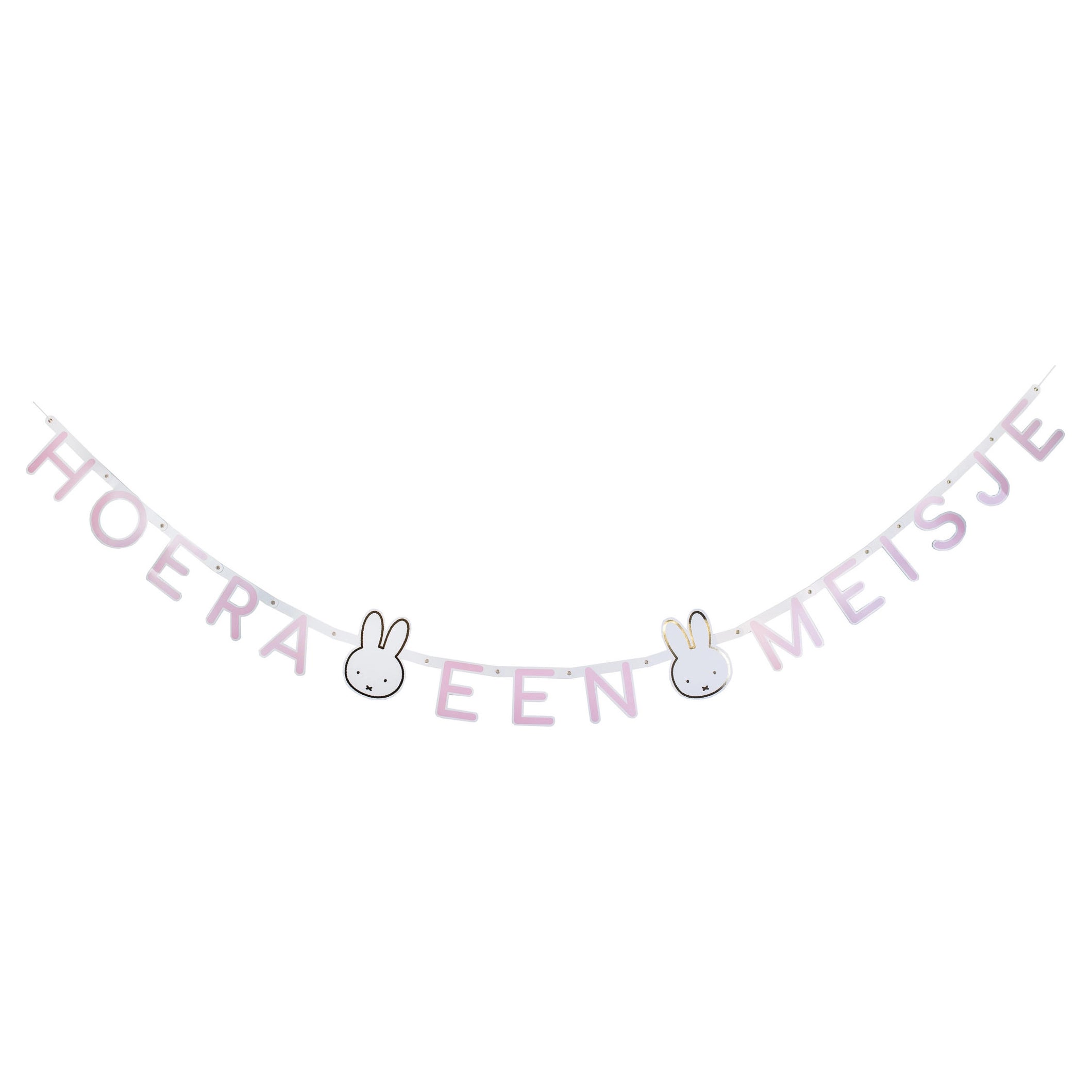 Letterslinger Nijntje baby Roze "Hoera een meisje" 180cm