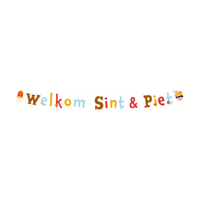 Letterslinger Welkom Sint & Piet 150cm
