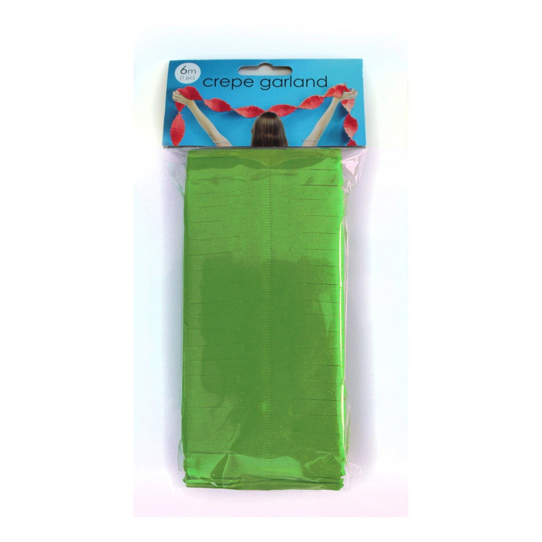Lime Groen Crêpe papier Slinger 6 meter