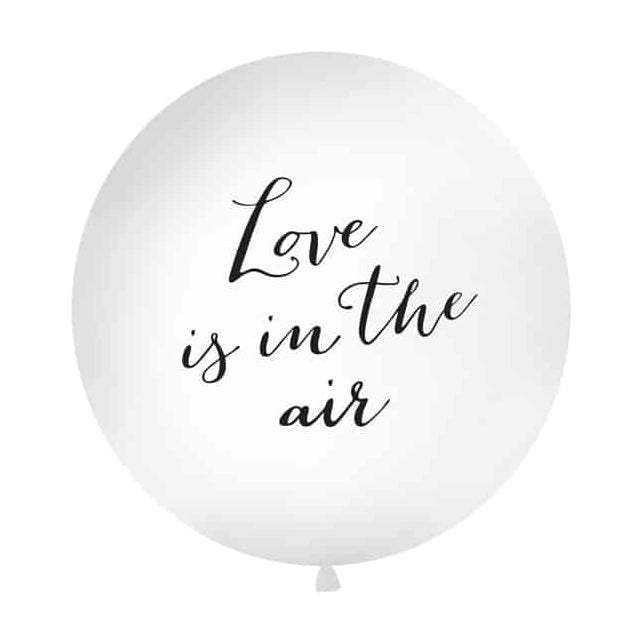 Love is in the Air Ballon XL, wit/ zwart