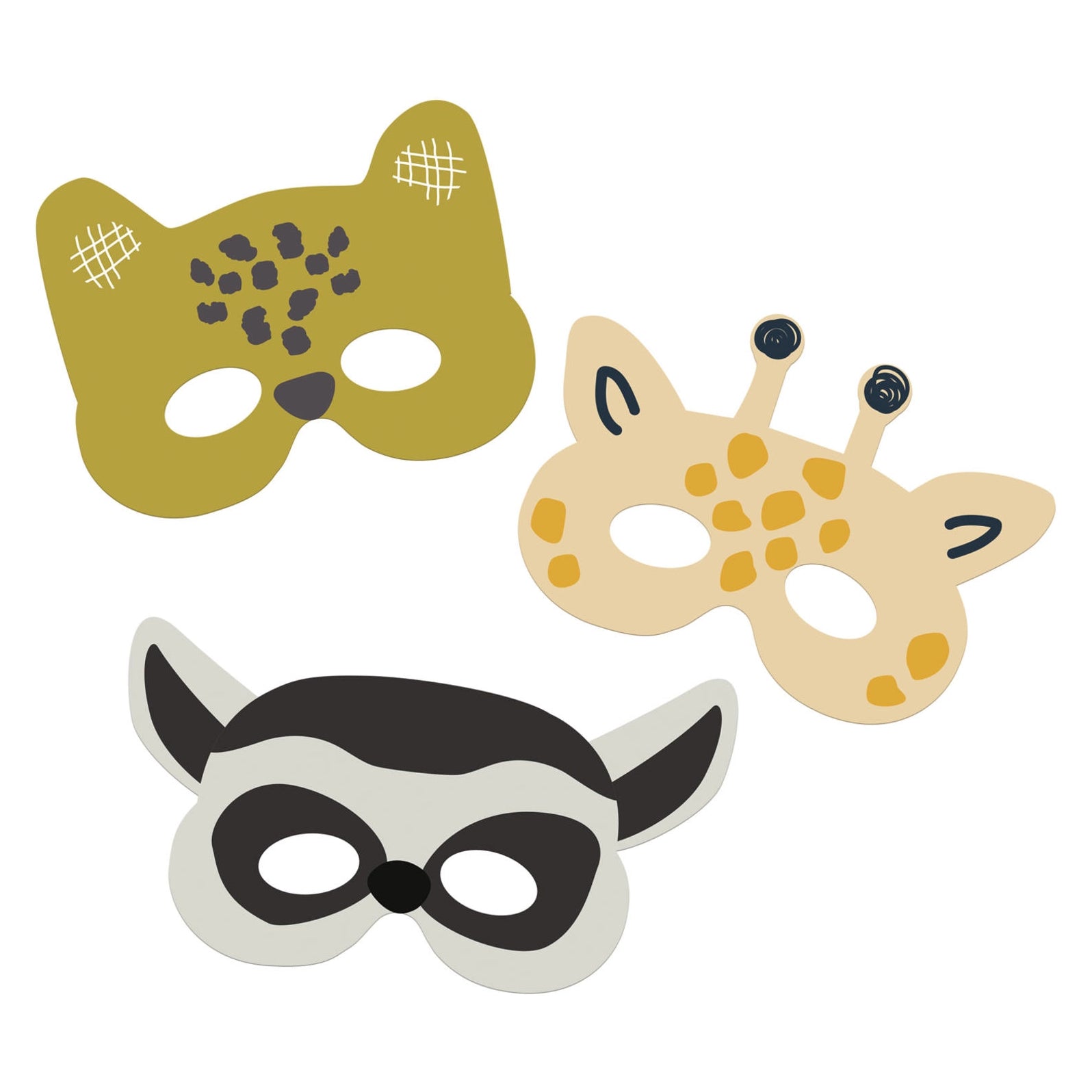 Maskers Zoo Party - 6 stuks