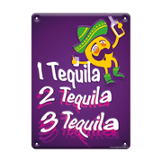 Metalen bord drink tequilla