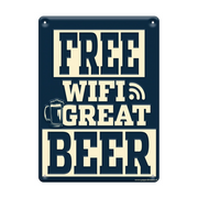 Metalen bord free wifi