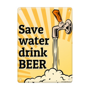 Metalen bord save water