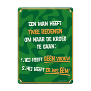 Metalen bord twee redenen