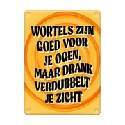 Metalen bord wortels zijn goed