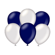 Metallic blauwe en zilveren ballonnen 6 stuks