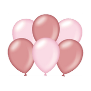 Metallic roze en rose goud ballonnen - 6 stuks