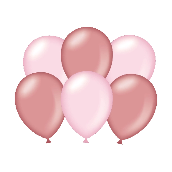 Metallic roze en rose goud ballonnen - 6 stuks