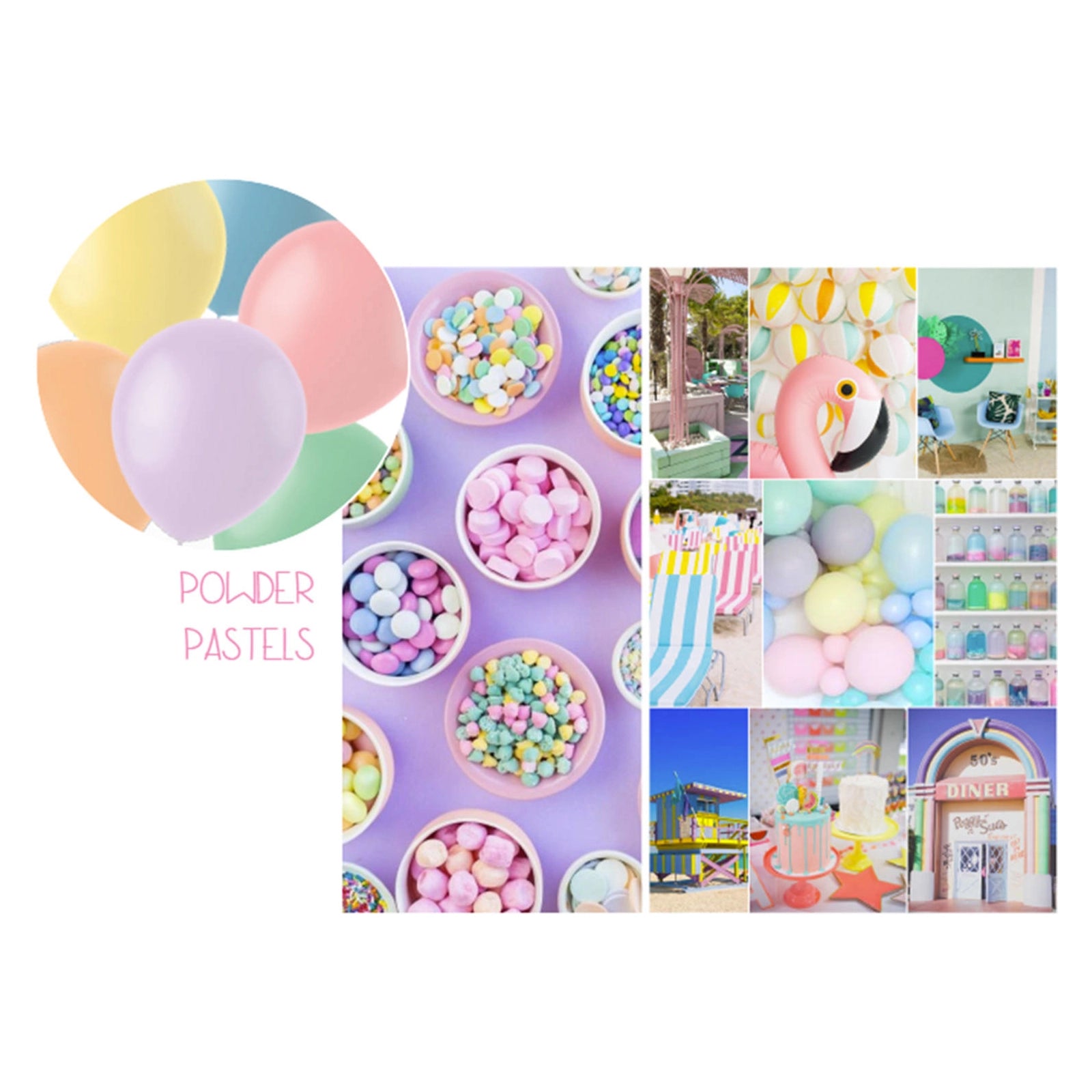 Mini Ballonnen Powder Pastels 13cm/ 5 inch - 50 stuks