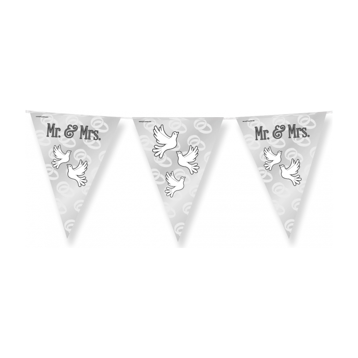 Mr & Mrs - Vlaggenlijn - 10 meter