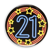 Neon button - 21 jaar