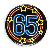 Neon button - 65 jaar