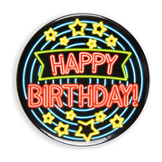 Neon button - Happy birthday