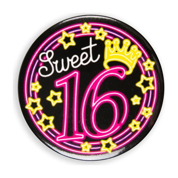 Neon button - Sweet 16