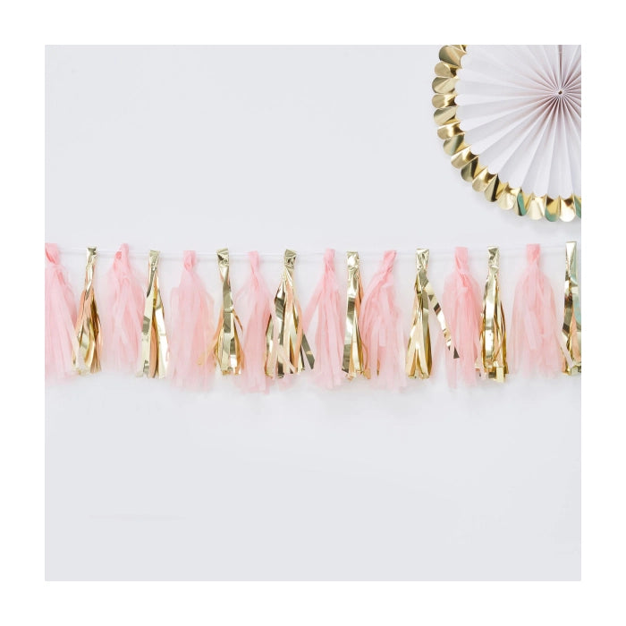 Oh Baby Roze/ Goud Tasselslinger 200cm