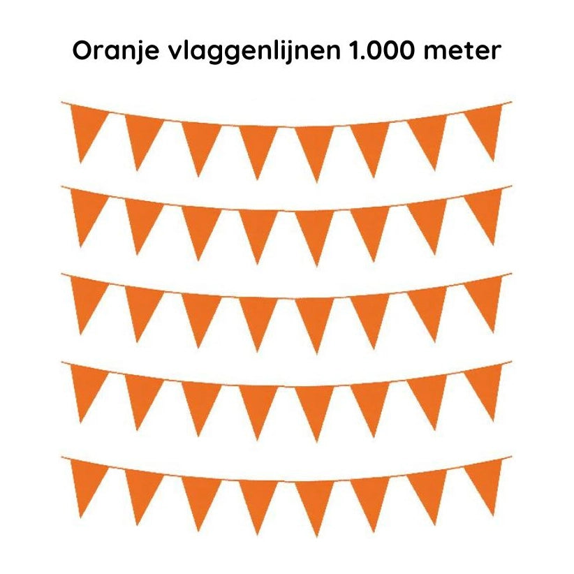 Oranje vlaggenlijnen 1.000 meter