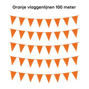 Oranje vlaggenlijnen 100 meter