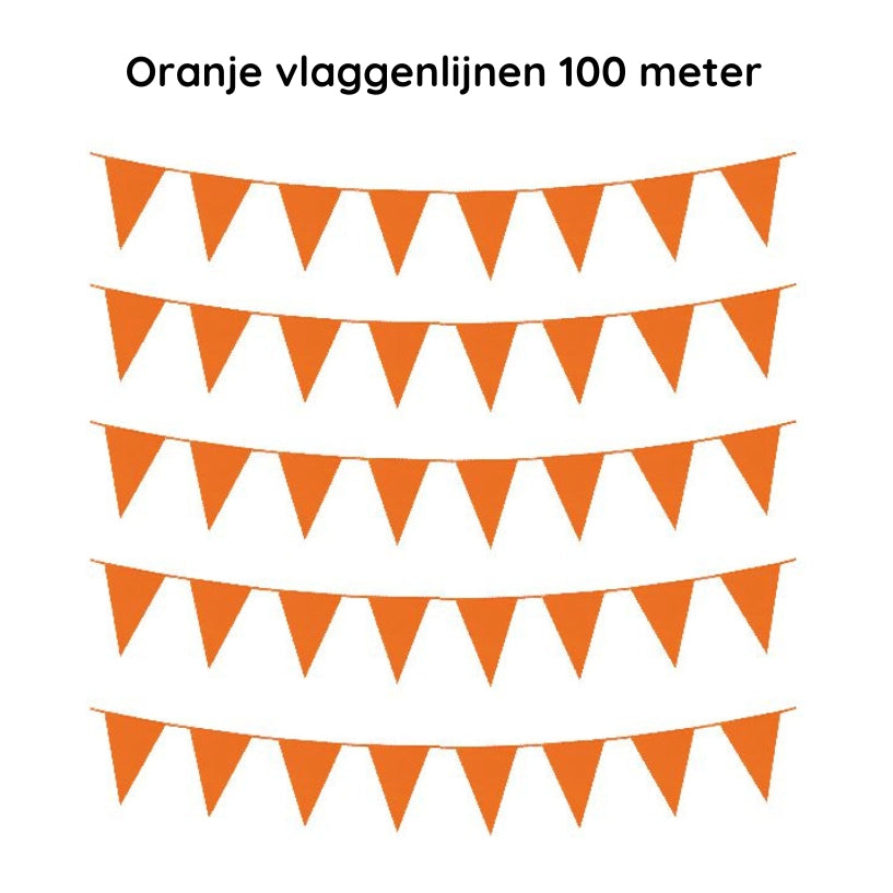 Oranje vlaggenlijnen 100 meter