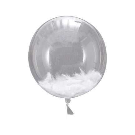 ORB Ballonnen met witte veren 45cm 3 stuks