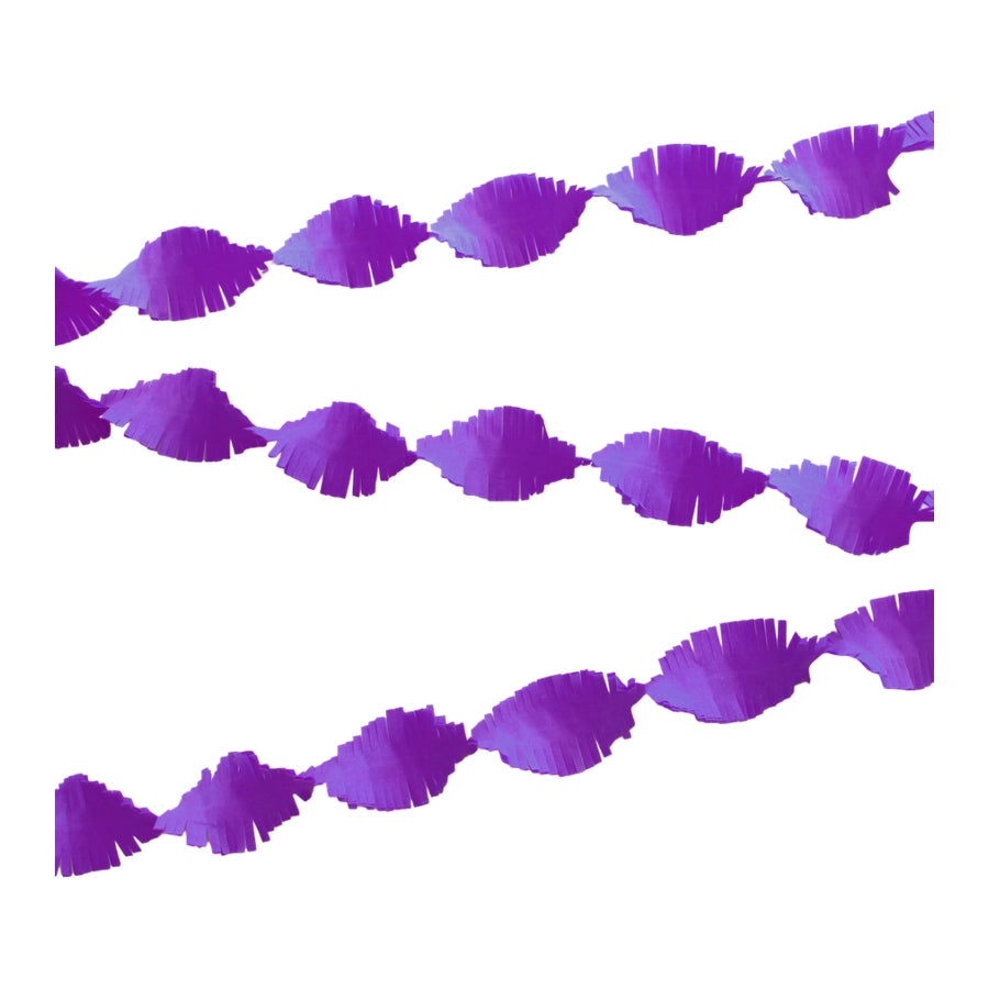 Paarse Crêpe papier Slinger 6 meter