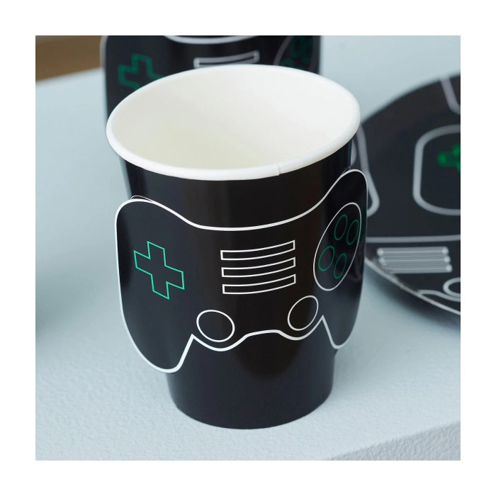 Papieren bekers Game On 8 stuks 250ml
