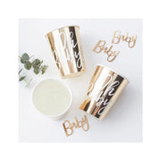 Papieren bekers goudfolie Oh Baby! - merk Ginger Ray