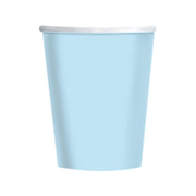 Papieren bekers licht blauw 8 stuks