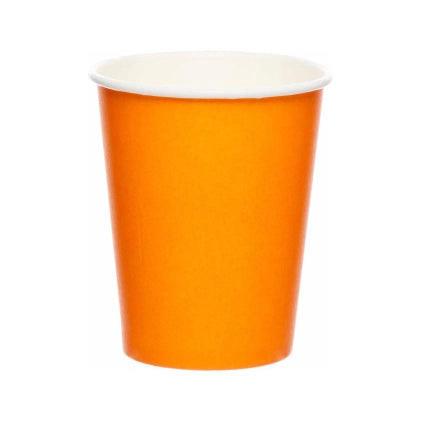 Papieren bekers oranje 8 stuks