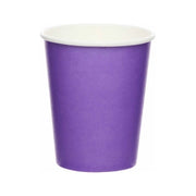 Papieren bekers paars 8 stuks