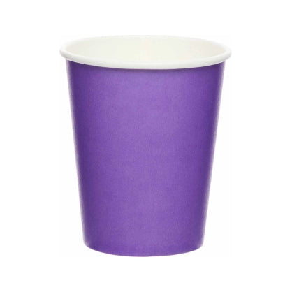 Papieren bekers paars 8 stuks