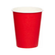 Papieren bekers rood 8 stuks