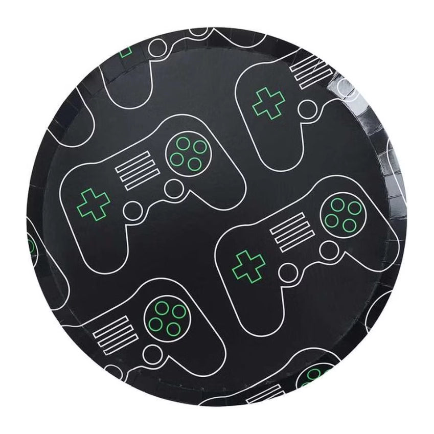 Papieren borden Game On 8 stuks 25cm