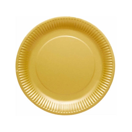 Papieren borden goud 23cm 8 stuks