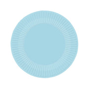 Papieren borden licht blauw 23cm 8 stuks