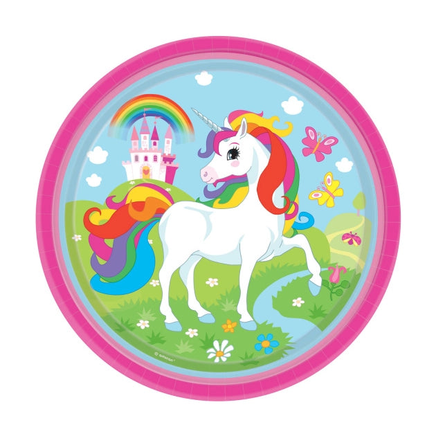 Papieren borden Unicorn 8 stuks