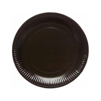 Papieren borden zwart 23cm 8 stuks