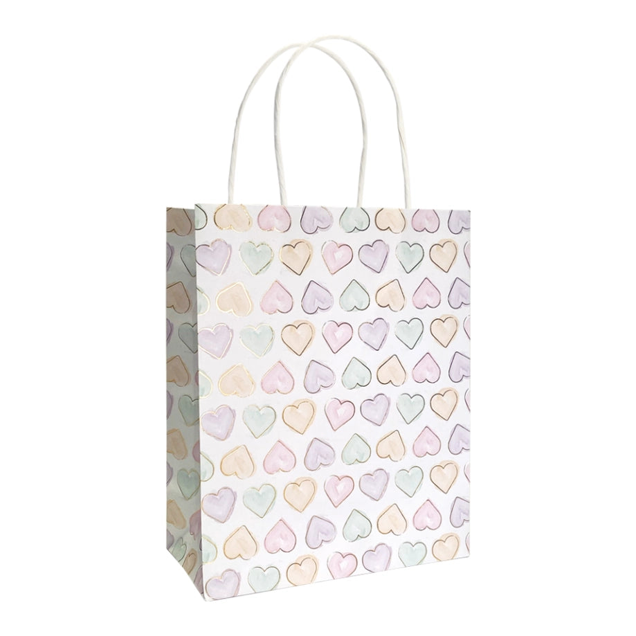 Papieren Giftbag Watercolor Hearts 17x21cm