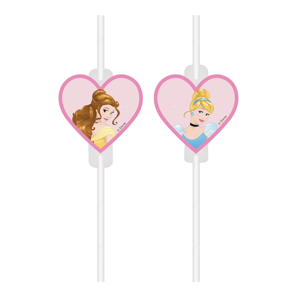 Papieren rietjes 4 stuks met afbeelding
