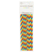 Papieren rietjes regenboog 20 stuks