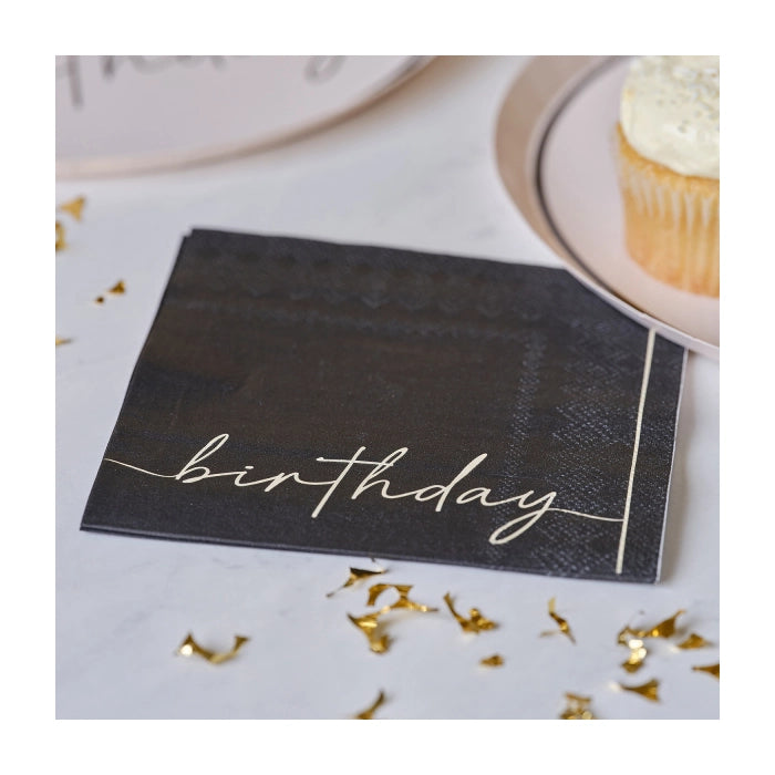 Papieren servetten Birthday 25cm 16 stuks